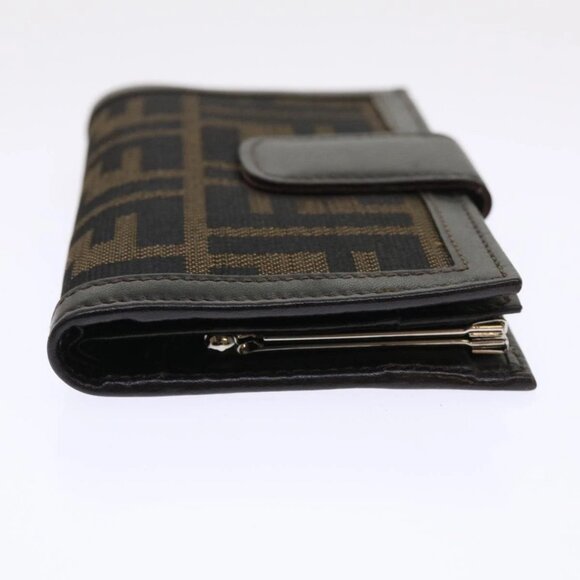 FENDI Zucca Canvas Wallet Black Brown - Picture 5 of 16